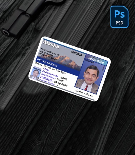 USA Alaska driving license version 2 (Front) PSD